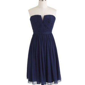 J.Crew Silk Chiffon Nadia Dress Navy